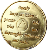 AA Founders Green Gold Plated Chip Alcoholics Anonymous Medallion  Any Year 1 - 65 - RecoveryChip