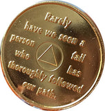 AA Founders Red Gold Plated Any Year 1 - 65 Medallion Alcoholics Anonymous Chip Bill W Dr Bob - RecoveryChip