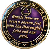 Founders AA Medallion Purple Bill & Bob Tri-Plate Sobriety Chip Year 1 - 50 - RecoveryChip
