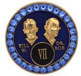 AA Founders Blue Tri-Plate Crystal Sapphire Swarovski Crystals Year 1 - 50 - RecoveryChip
