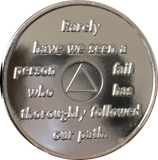 AA Founders Any Year 1 - 65 Medallion Black Orange & Nickel Plated Chip Bill W Dr Bob - RecoveryChip