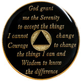 1 - 40 Year Gold Glitter AA Medallion Transition Swarovski Crystal Sobriety Chip