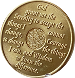 5 Year AA Medallion 24k Gold Plated Sobriety Chip