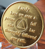 AA Founders Gold Plated HD Black & Orange Alcoholics Anonymous Medallion Chip Any Year 1 - 65 - RecoveryChip
