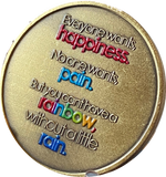 Rainbow Lake Happiness No Rainbow Without The Rain Medallion Sobriety Chip