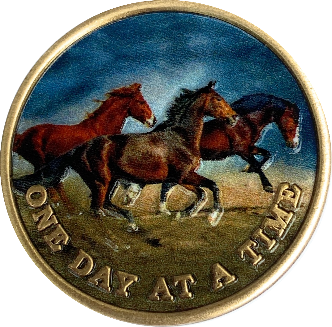 Brown Horses Galloping One Day At A Time Color Serenity Peace