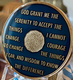 10 Year AA Medallion Metallic Midnight Blue Sobriety Chip
