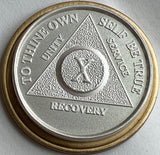 .999 Fine Silver Any Year 1 - 30 35 40 45 50 55 60 AA Alcoholics Anonymous Medallion - RecoveryChip