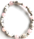 AA Big Book Bracelet Pink & Silver Beads Made From Real Pages From The Big Book - RecoveryChip