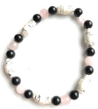 AA Big Book Bracelet Pink & Black Beads Made From Real Pages From The Big Book - RecoveryChip