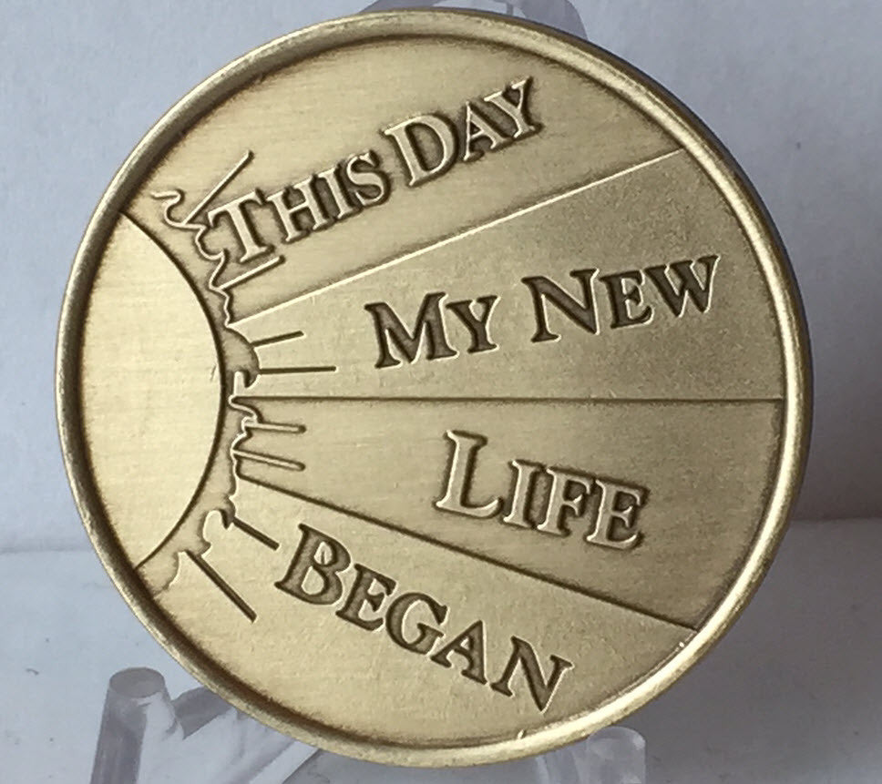 Personalized Engraved Sobriety Medallion Coin Sober Date AA NA