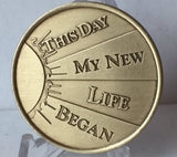Personalized Engraved Sobriety Medallion Coin Sober Date AA NA Bronze Recovery Gift - RecoveryChip