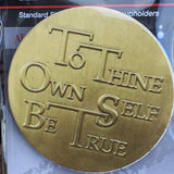 To Thine Own Self Be True AA Medallion Auto Car Coaster Absorbent Stone RecoveryChip Design - RecoveryChip