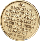 Tropical Beach Chair Palm Tree Color One Day At A Time Serenity Prayer Medallion Coin