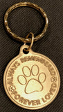 Always Remembered Forever Loved Pet Pawprint Keychain - RecoveryChip