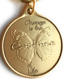 Change Is The Essence of Life Butterfly Bronze Serenity Prayer Keychain - RecoveryChip