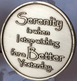 Serenity Lake - Serenity Is When I Stop Wishing For A Better Yesterday Bronze Medallion Chip - Recoverychip Design - RecoveryChip