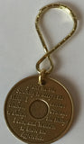AA 24 Hours or Years 1 - 10 Medallion Key Chain Sobriety Chip With Serenity Prayer Bronze - RecoveryChip