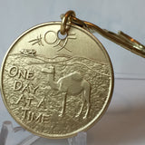 Camel Desert Scene AA Medallion Key Chain Sobriety Chip Key Tag Bronze - RecoveryChip