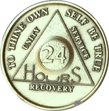 Bulk Lot of 3 Bronze 24 Hours AA Medallions Serenity Prayer Sobriety Chips - RecoveryChip