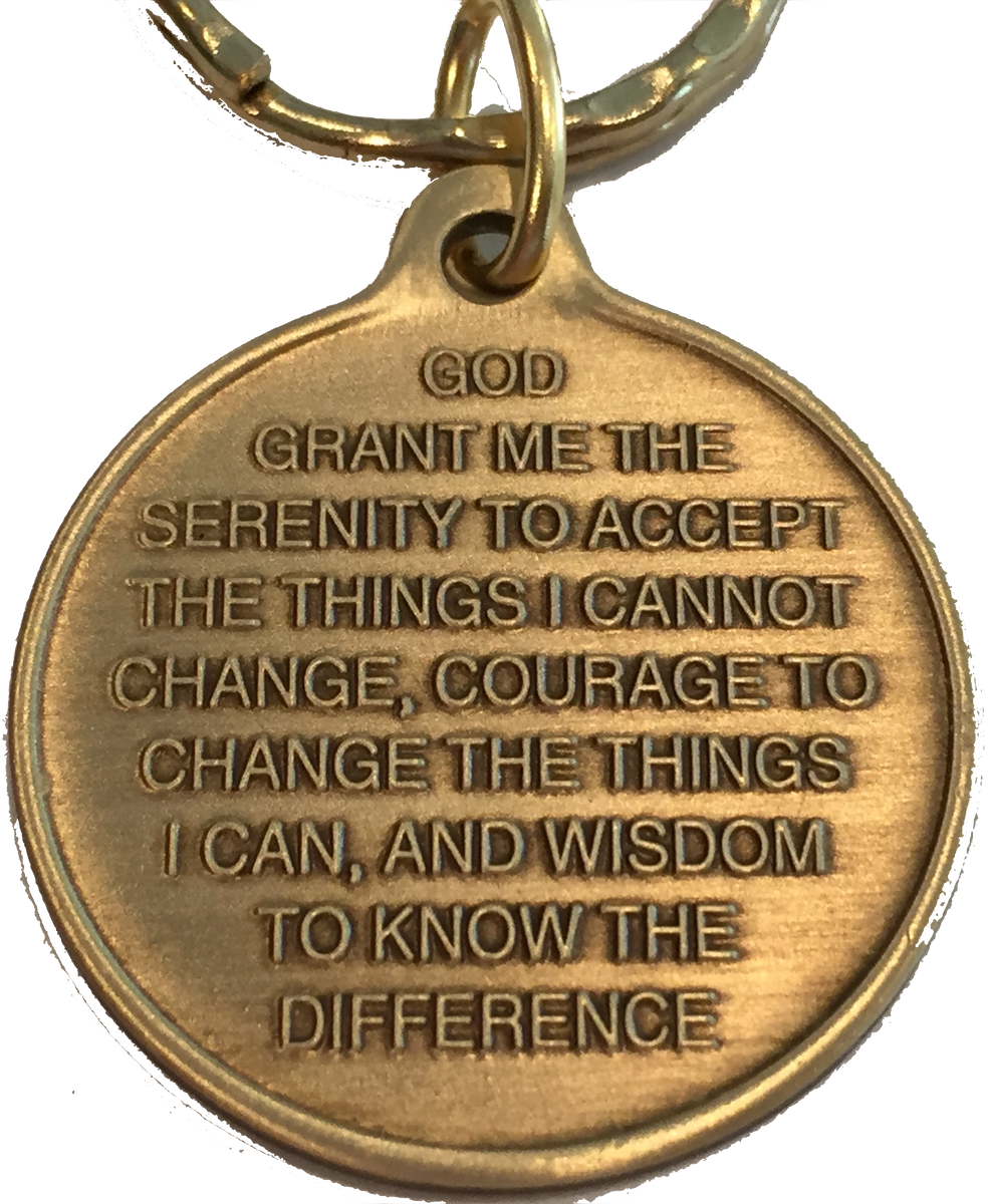 Universe One Day At A Time Bronze Keychain With Serenity Prayer ...