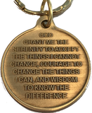 Universe One Day At A Time Bronze Keychain With Serenity Prayer - RecoveryChip