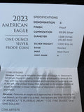 American Eagle 2023 One Ounce Silver Proof Coin San Francisco S 1oz Fine Silver Box COA