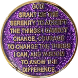 Butterfly If Nothing Changed There'd Be No Butterflies Reflex Purple Glitter Gold Plated Medallion