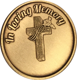 Bulk Lot of 25 Coins In Loving Memory Cross With Rose Medallion Coin