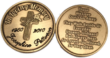 Engraved In Loving Memory Rose Cross Bronze Memorial Medallion Personalized Coin - RecoveryChip