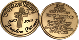Engraved In Loving Memory Rose Cross Bronze Memorial Medallion Personalized Coin - RecoveryChip