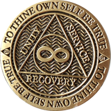 Infinity Eternity AA Medallion Chocolate Bronze Color Sobriety Chip - RecoveryChip