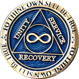 Infinity Eternal AA Medallion Reflex Blue Alcoholics Anonymous Sobriety Chip Coin - RecoveryChip
