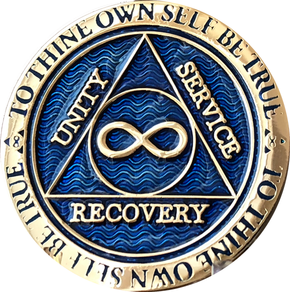 Infinity Eternal AA Medallion Reflex Blue Alcoholics Anonymous Sobriety Chip Coin - RecoveryChip