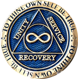 Infinity Eternal AA Medallion Reflex Blue Alcoholics Anonymous Sobriety Chip Coin - RecoveryChip