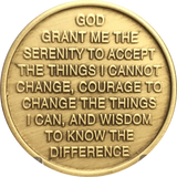 Color Rainbow Butterfly One Day At A Time Medallion Serenity Prayer Bronze Chip - RecoveryChip