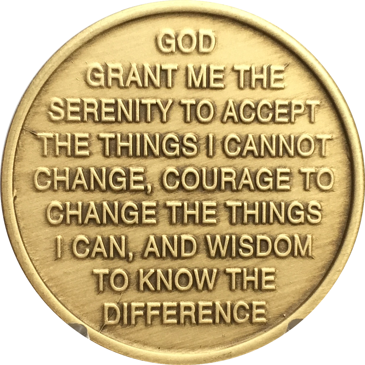 Pink Rose One Day At A Time Medallion Serenity Prayer Chip AA NA ...