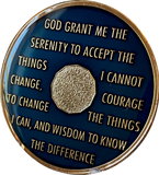 4 Year AA Medallion Metallic Midnight Blue Sobriety Chip