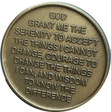 Let Go Let God Color Butterfly Bronze Serenity Prayer Medallion Chip - RecoveryChip