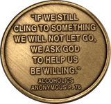 Let Go Let God Color Butterfly Step 6 Willingness AA Medallion Chip - RecoveryChip