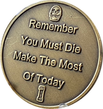 Memento Mori Medallion Skull Hourglass Remember You Must Die Coin