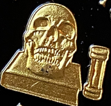 Memento Mori Medallion Black Gold Skull Hourglass Remember You Must Die Coin