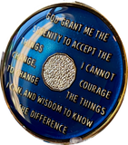 42 Year AA Medallion Midnight Blue Tri-Plate Sobriety Chip XLII