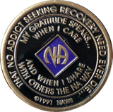 Offical NA Triplate Purple Blue & Black Color Narcotics Anonymous Medallion 18 Month Year 1 - 50 - RecoveryChip