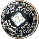 Official NA Triplate Blue & White Color Narcotics Anonymous Medallion 18 Month Year 1 - 50