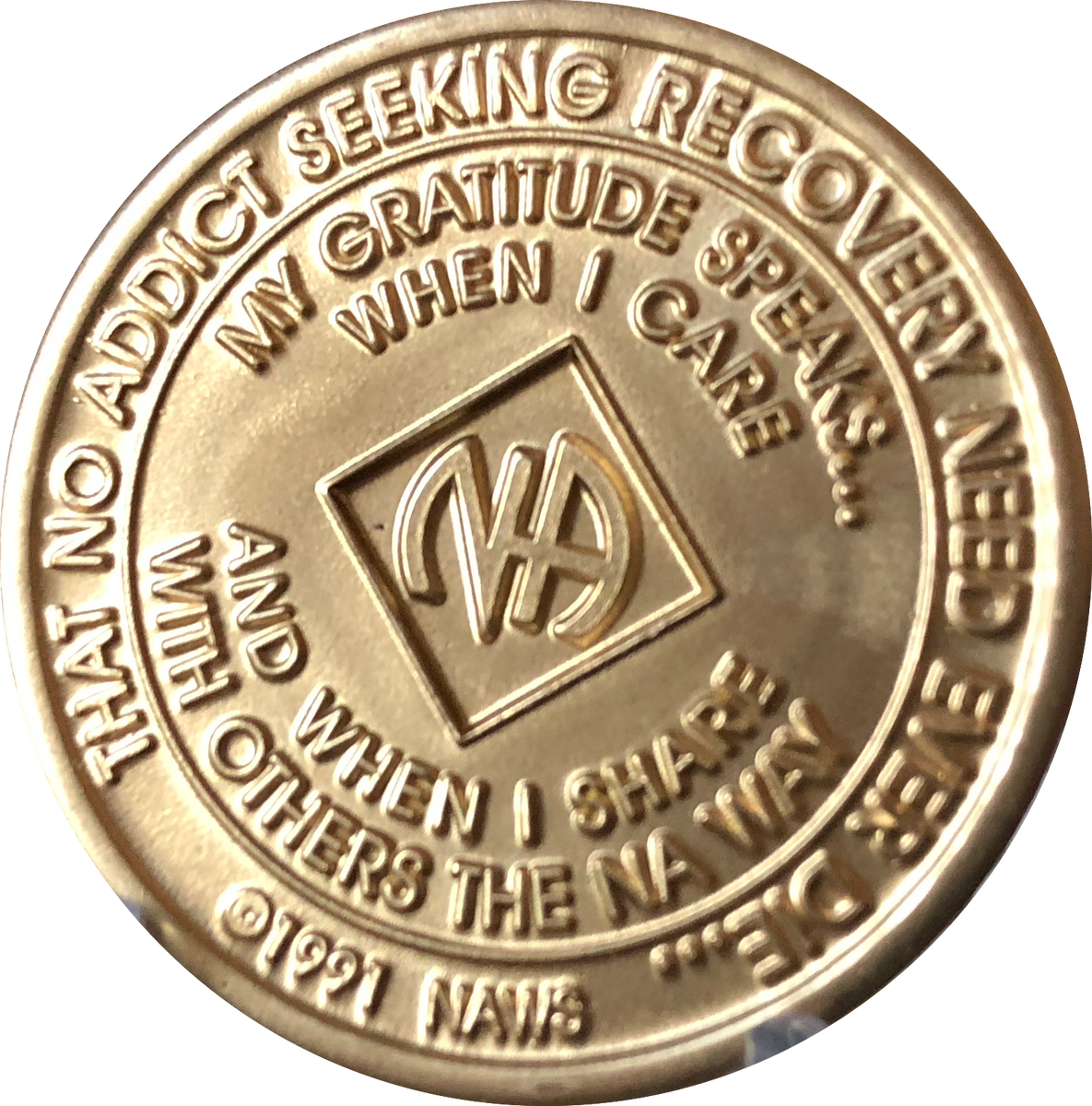 10 Year NA Bronze Medallion Official Narcotics Anonymous Clean