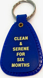 6 Month NA Keytag Blue Narcotics Anonymous Keychain Clean & Serene