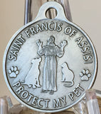 1" Saint Francis of Assisi Protect My Pet Dog Tag Collar Charm - Proceeds Go To Swamp Land Husky Rescue