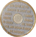 1 2 3 4 5 6 7 8 9 or 10 Year AA Medallion Opal Silver Glitter Tri-Plate Sobriety Chip