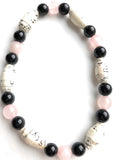 AA Big Book Bracelet Pink & Black Beads Made From Real Pages From The Big Book - RecoveryChip